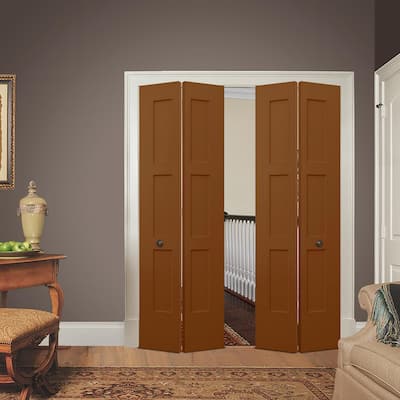 24 in. x 80 in. Birkdale Hazelnut Stain Smooth Hollow Core Molded Composite Interior Closet Bi-fold Door
