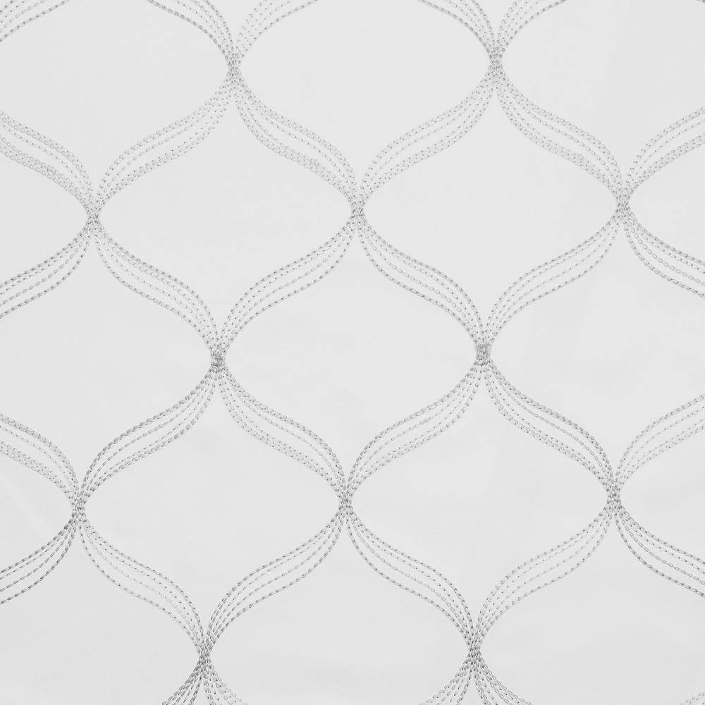 White Embroidered Blackout Grommet Curtain Panels, 52" x 63"