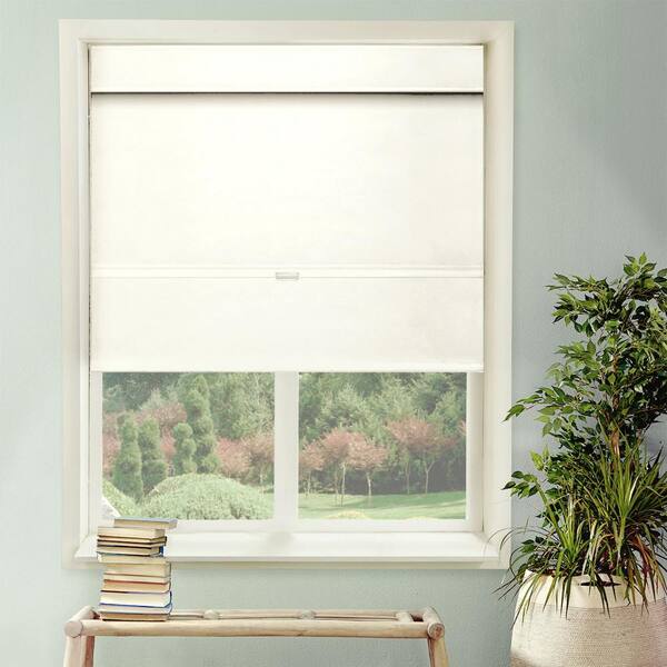 Chicology Mountain Snow Cordless Room Darkening Thermal Polyester Roman Shades 35 in. W x 64 in. L