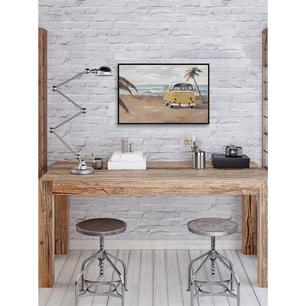 Vintage Surfing Van by Marmont Hill Floater Framed Canvas Nature