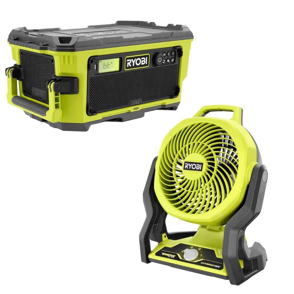 RYOBI ONE+ 18V Hybrid VERSE LINK Stereo and WHISPER SERIES 7-1/2