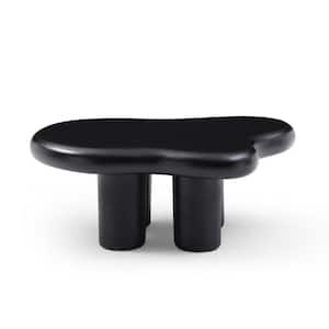 35.4 in. Black Cute Cloud Specialty Fiberglass Coffee Tables for Living Room (No Need Assembly)