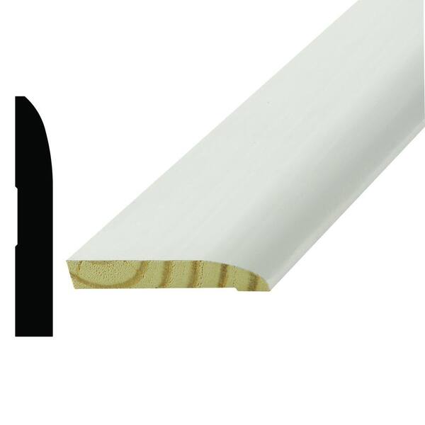 Alexandria Moulding WM 712 9/16 in. x 3-1/2 in. x 96 in. Pine Primed Finger-Jointed Base Moulding