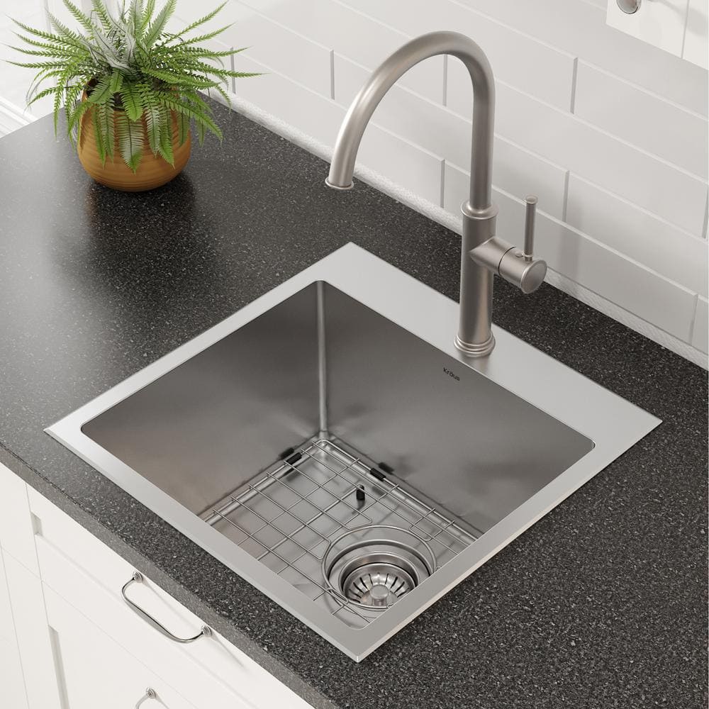 18" Satin Stainless Steel Drop-In Single Bowl Kitchen Sink