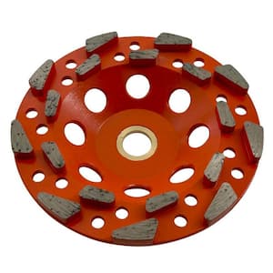 5 in. Concrete, Segmented Rim, 18 Diamond Blade Segments, Premium Aggressive Grinding Wheel, 7/8 in. 5/8 in. Arbor