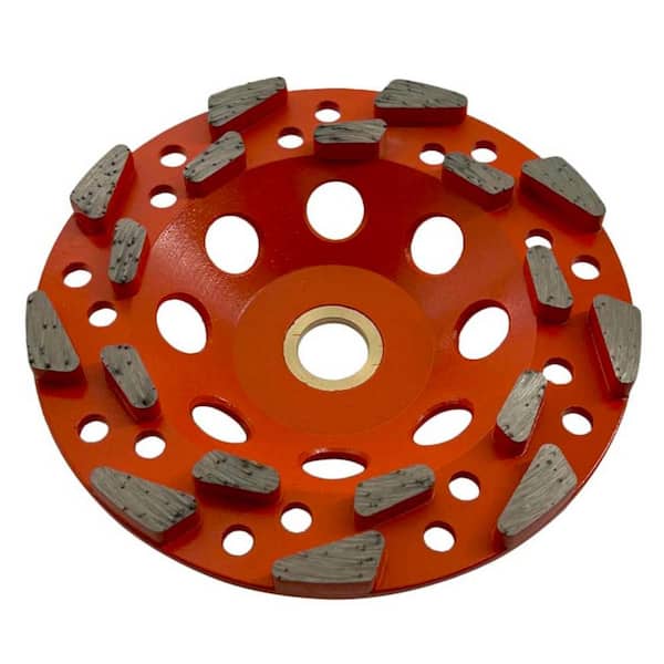 EDiamondTools 5 in. Concrete, Segmented Rim, 18 Diamond Blade Segments, Premium Aggressive Grinding Wheel, 7/8 in. 5/8 in. Arbor