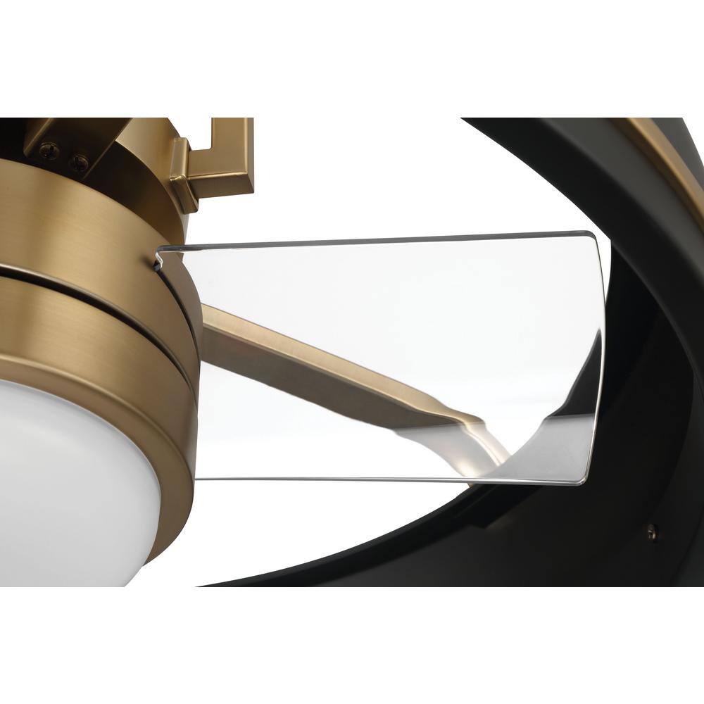 Taylor 20'' Flat Black and Satin Brass Ceiling Fan with LED Light and Remote
