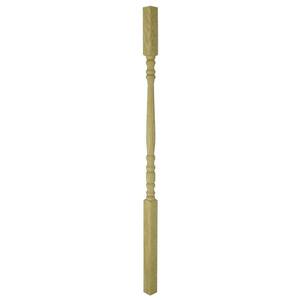 36 in. x 1-1/4 in. Unfinished Oak Square-Top Baluster