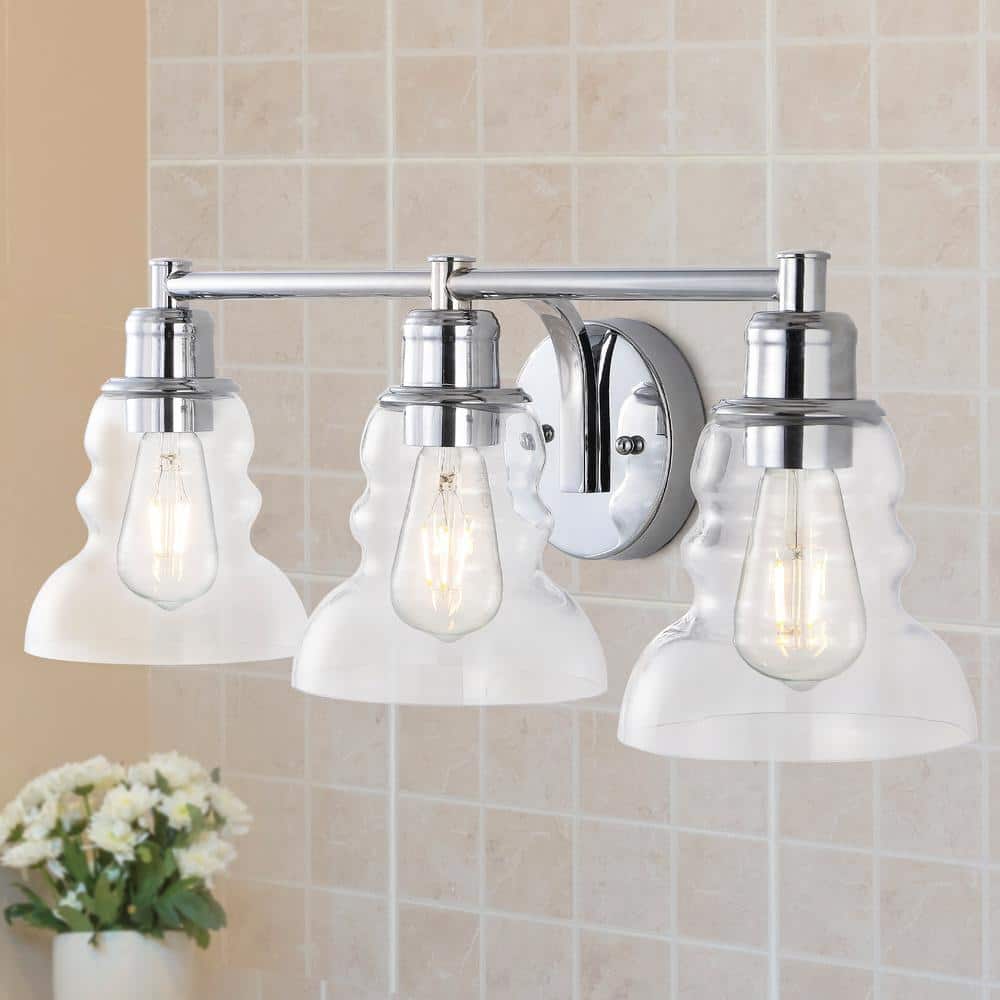 Manhattan Chrome 25.5" 3-Light Industrial Vanity Fixture