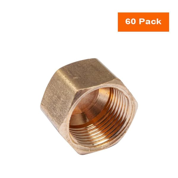 3/8 in. O.D. Compression Brass Cap Fitting (60-Pack)