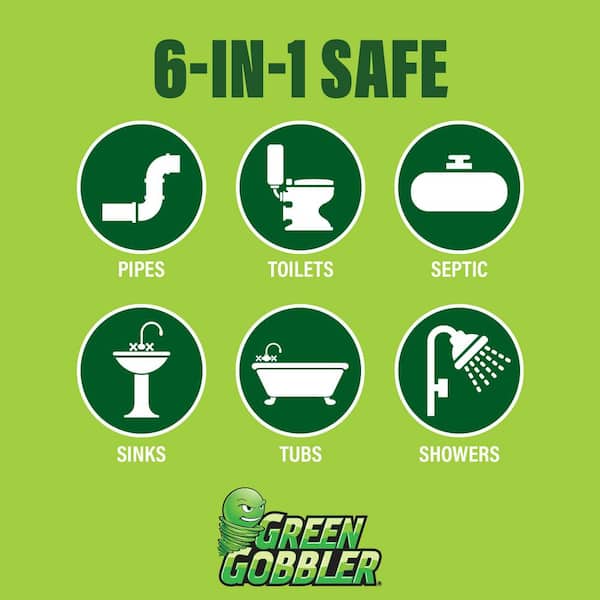 Green Gobbler Drain Clog Remover, Toilet Clog Remover, Dissolve Hair &  Organic Materials from Clogged Toilets, Sinks and Drains
