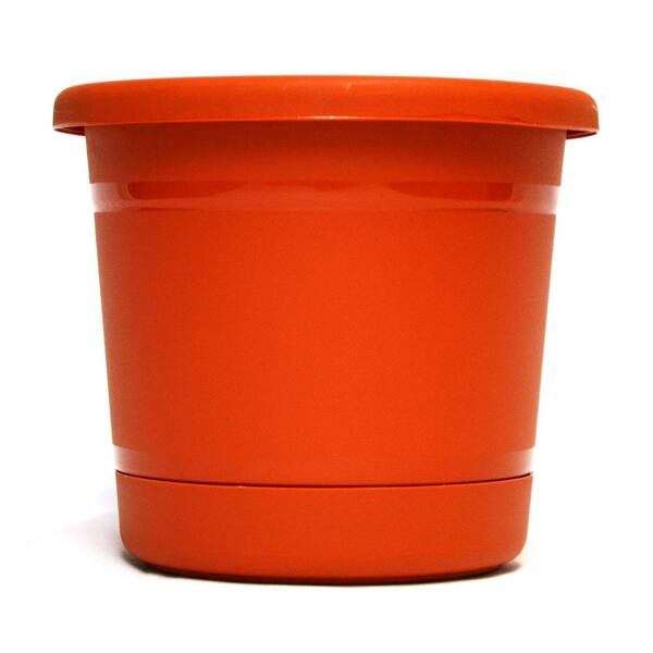 Unbranded 10 in. Rolled Rim Terra Cotta Plastic Planter