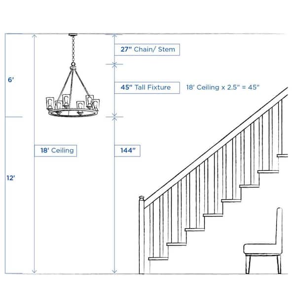 Progress Lighting Gresham 8-Light Black Transitional Chandelier