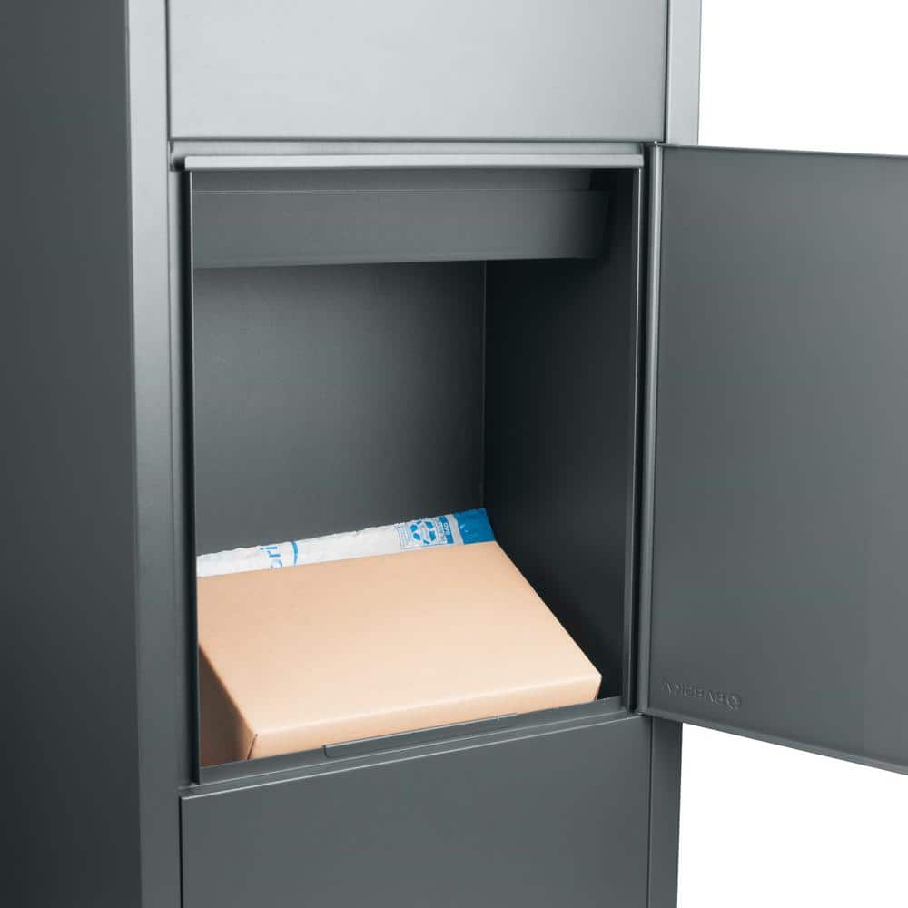 Large Black Steel Parcel Drop Box with Key Lock