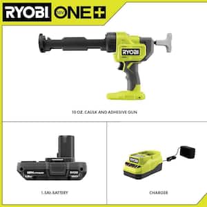 ONE+ 18V Cordless 10 oz. Caulk & Adhesive Gun Kit with 1.5 Ah Battery and Charger with FREE 2.0 Ah Battery