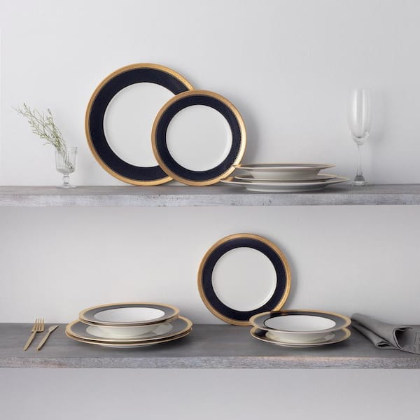 Noritake Odessa Cobalt Gold 10.5 in. (Gold) Bone China Dinner