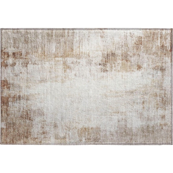 Mayfield Premium Machine Washable Abstract AMF2171 Beige 2 ft. x 3 ft. Accent Rug