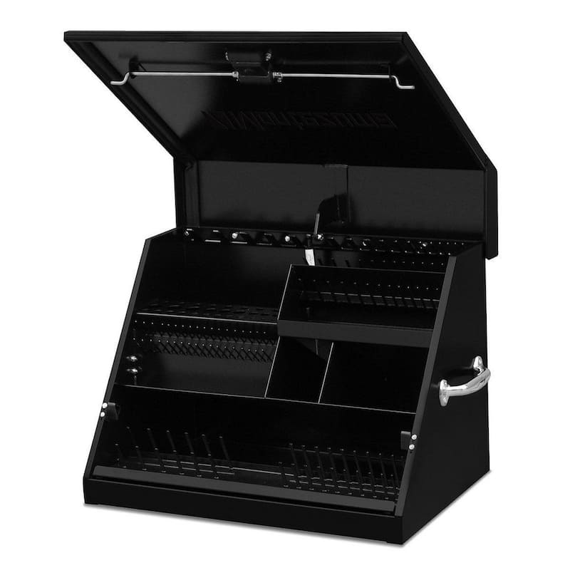 27 in. W x 18 in. D Portable Triangle Top Tool Chest for Sockets, Wrenches and Screwdrivers in Black Powder Coat