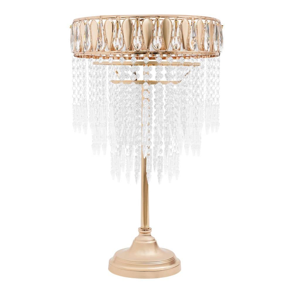 Gold 27.5 in. x 15.7 in. Round Metal Iron Frame Acrylic Pendant Wedding Flower Decorative Stand price history on PriceWatchPro