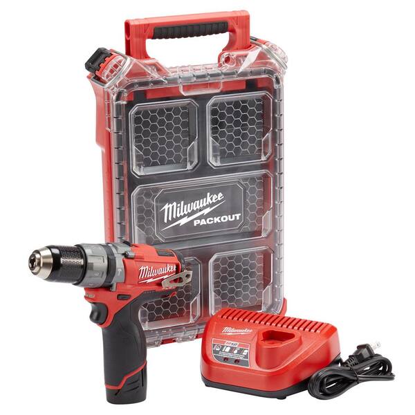 Milwaukee - M12 FUEL 12-Volt Lithium-Ion Brushless Cordless 1/2 in. Hammer Drill Kit with Free PACKOUT Case
