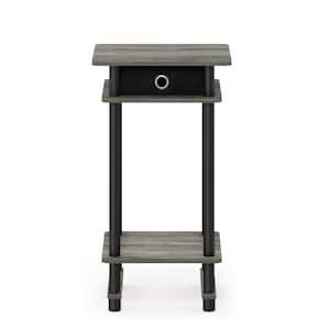Turn-N-Tube French Oak Grey/Black/Black Tall End Table with Bin