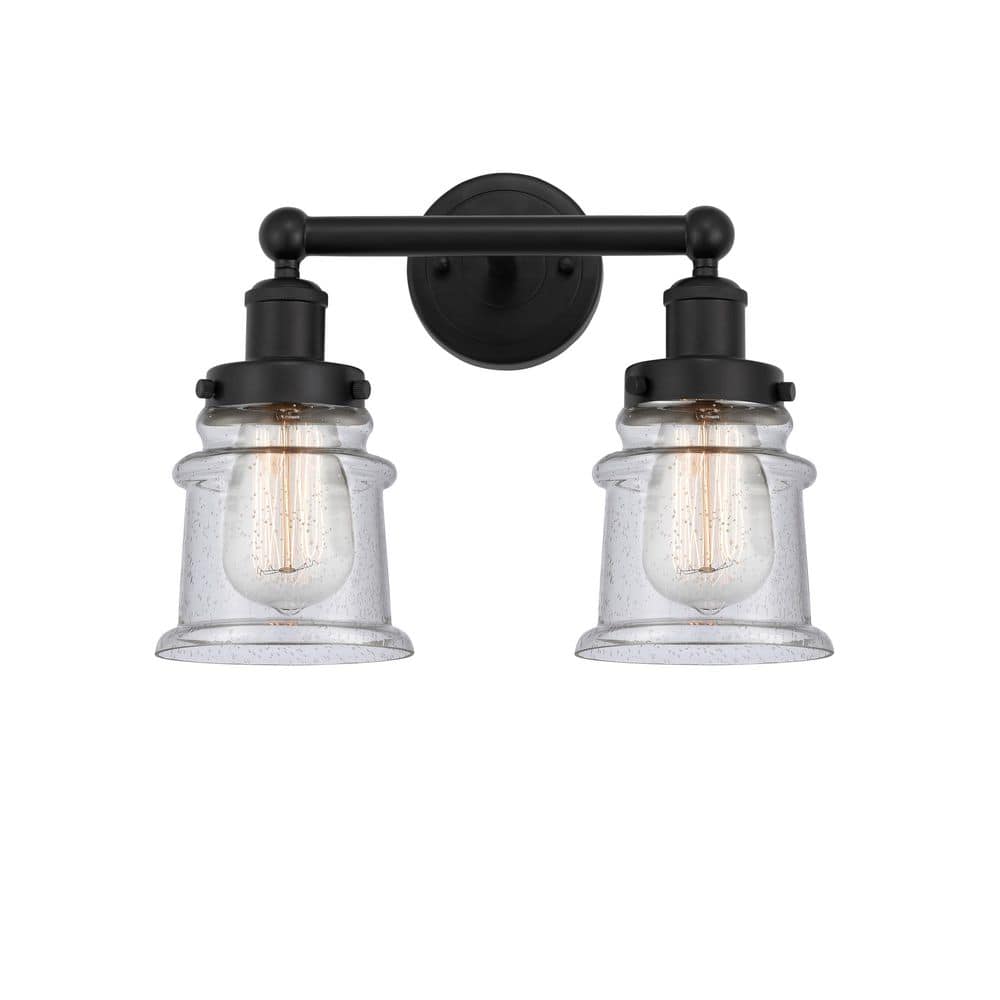 Canton 14.25 in. 2-Light Matte Black Vanity Light with Glass Shade price history on PriceWatchPro