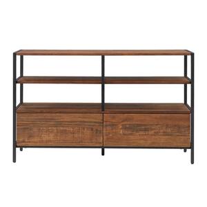 Rustic Brown Finish TV stand Media Center