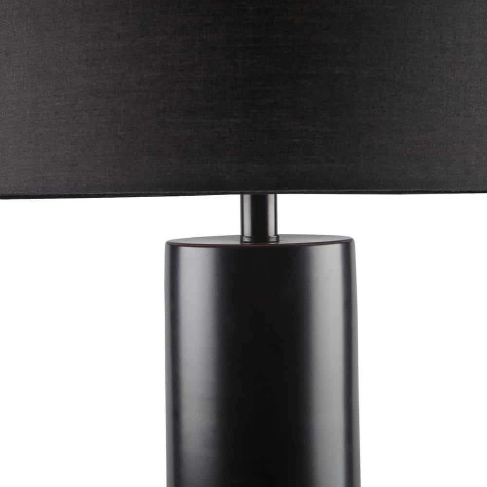 Fulton 27.5" Black Concrete and Steel Table Lamp Set