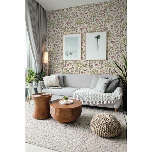 Rowan Olive Autumn Trees Matte Non-pasted Vinyl Wallpaper