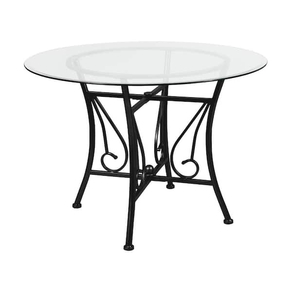 Carnegy Avenue Clear Top/Black Frame Dining Table