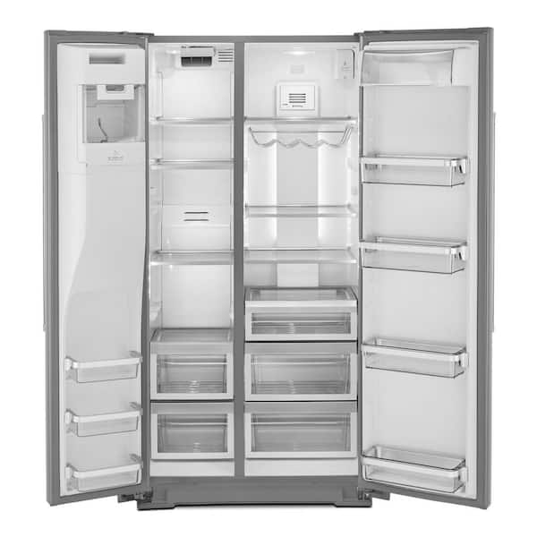 KitchenAid 36 in. 22.6 cu. ft. Counter Depth Side-by-Side Refrigerator With  External Ice & Water Dispenser - Stainless Steel