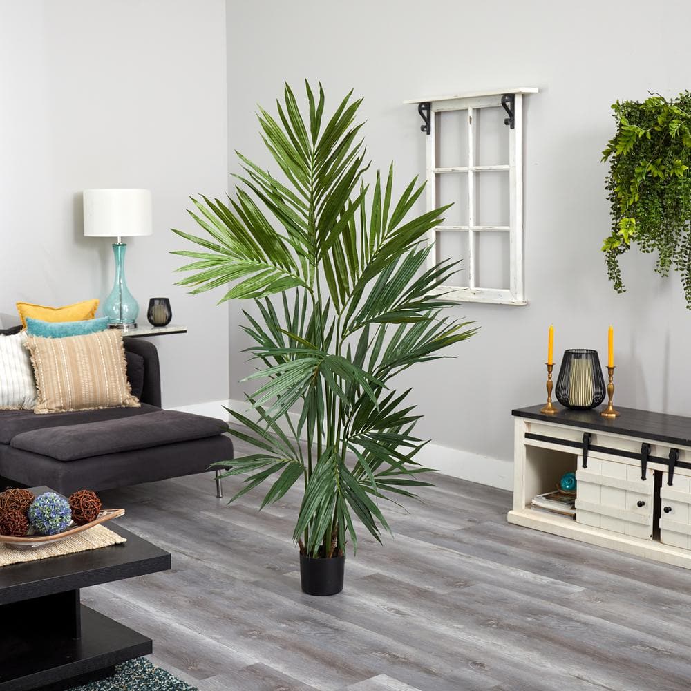 Summer Breeze 63'' Silk Palm Floor Plant in Pot
