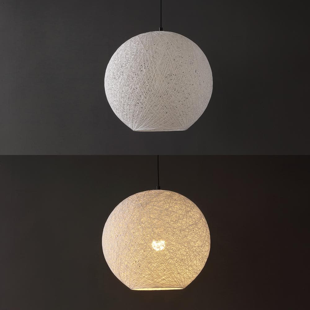 Lacey 19.5" White Bohemian Globe LED Pendant Light