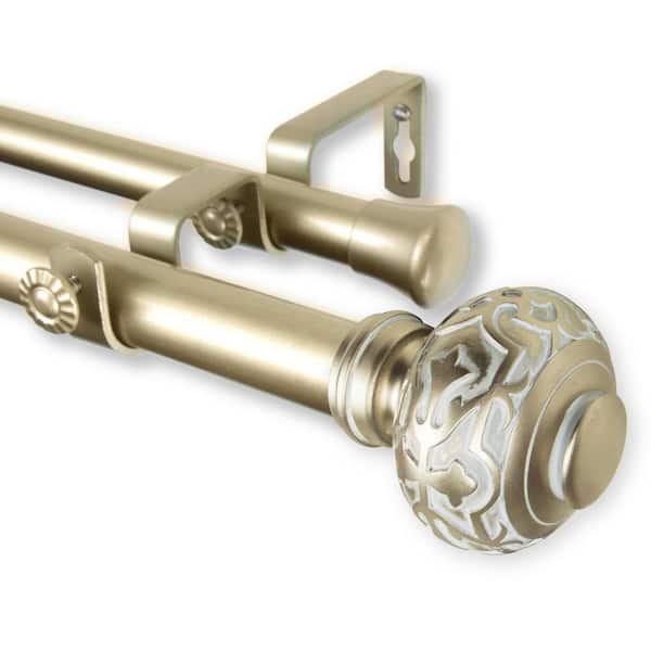 Rod Desyne Maple 48 in. - 84 in. Adjustable 1 in. Dia Double Curtain Rod in Light Gold
