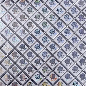 Falkirk McGowen III Reflective Silver Tiled Floral Peel and Stick Self Adhesive Wallpaper (Covers 26.7 sq. ft.)