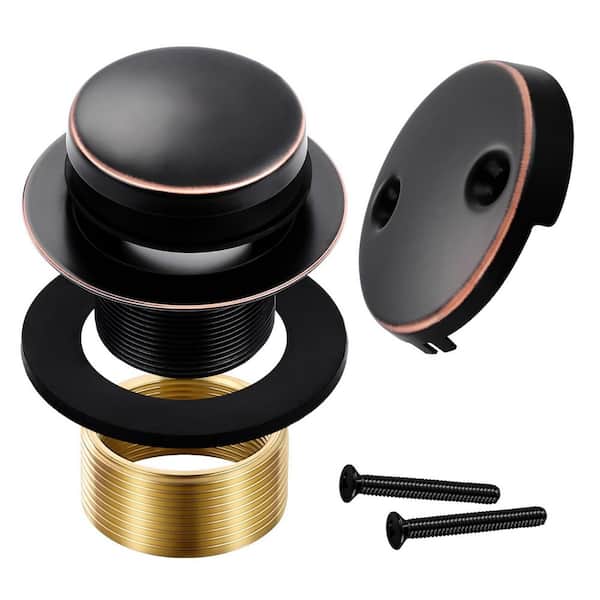 5-Piece Bathtub Drain Conversion Kit Assembly with Brass Adapter, Stopper, Overflow Faceplate in Oil Rubbed Bronze