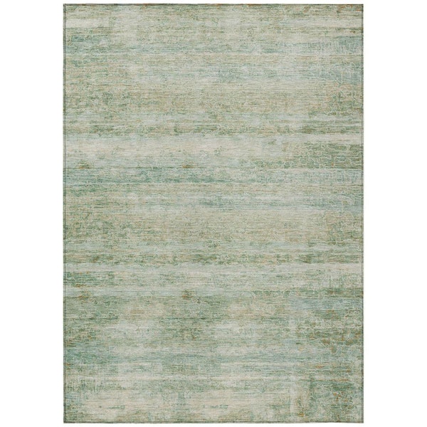 Chantille Machine Washable Indoor/Outdoor Abstract ACN2154 Green 5 ft. x 7 ft. 6 in. Area Rug
