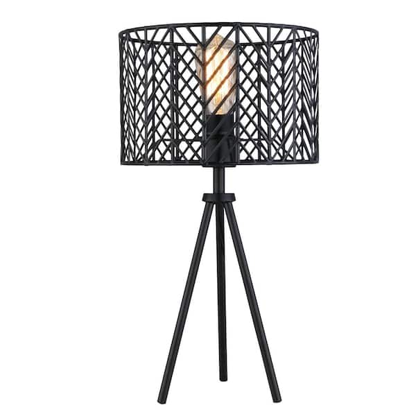 Black Metal Cage Shade Table Lamp, Metal Table Lamps With Shades