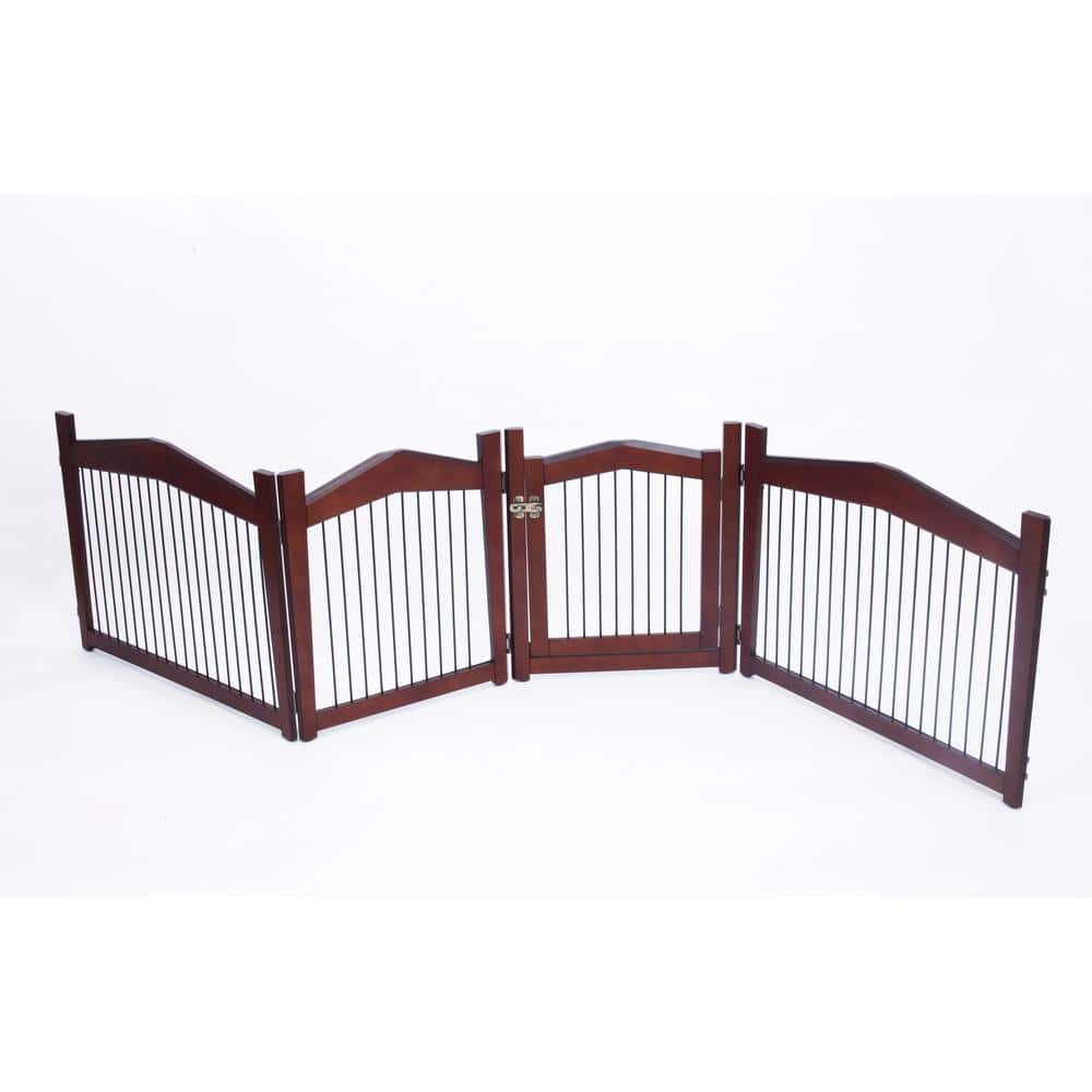 Medium Brown and Black Wood Pet Crate and Gate