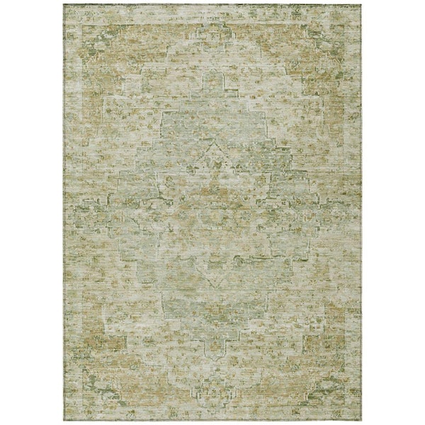 Chantille Machine Washable Indoor/Outdoor Abstract ACN1832 Sage 8 ft. x 10 ft. Accent Rug