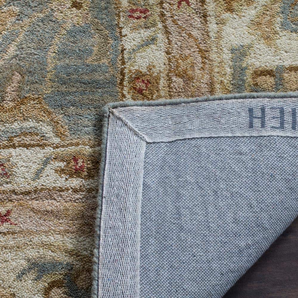 Antiquity 10' Round Grey Blue Beige Wool Area Rug