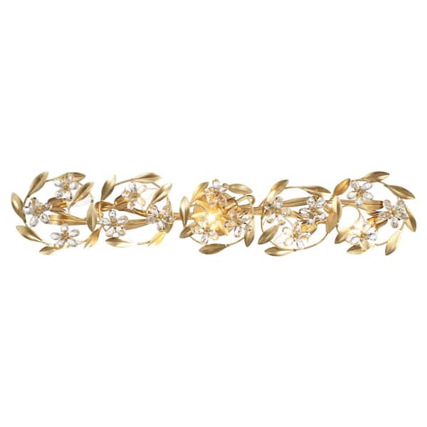 Crystorama Marselle 5-Light Antique Gold Sconce