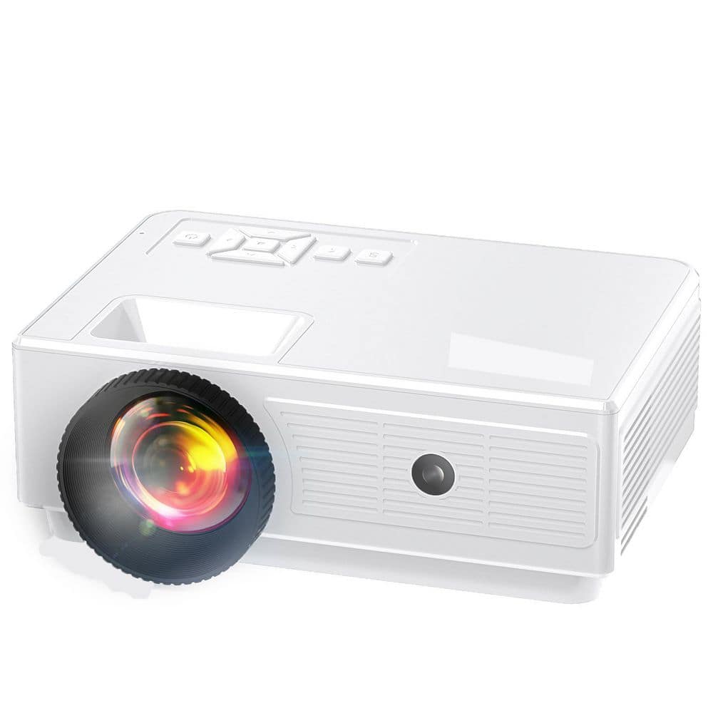 1280 x 720 HD 1080P Portable Mini Projector with 450 Lumens Compatible with iOS/Android/PC/TV Stick/Box/USB Drive/DVD -  Vrbgify, 180SA04-427D