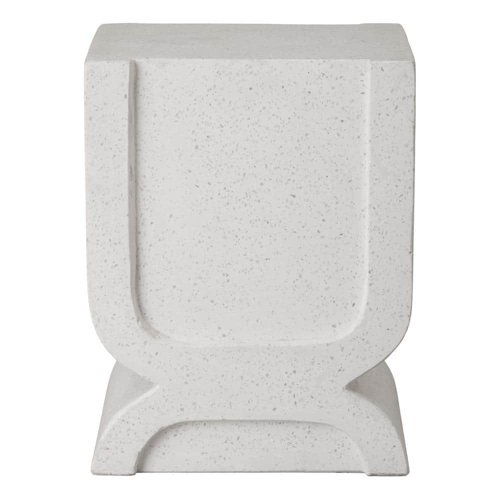 Uri 18 in. H Matte Terrazzo White Square Terrazzo Garden Stool price history on PriceWatchPro