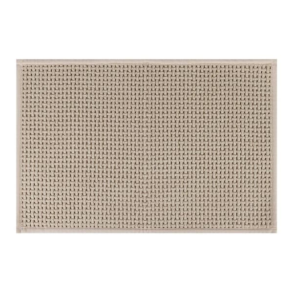 Bath Mat Quick Dry 15.7 in. x 23.6 in. Non-Slip Bathroom Rug Polyester Washable Bath Mat for Tub, Floor, Bathroom, Tan