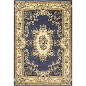 Traditional Morrocan Blue 5 ft. x 8 ft. Area Rug