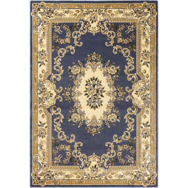 MILLERTON HOME Traditional Morrocan Blue 5 ft. x 8 ft. Area Rug