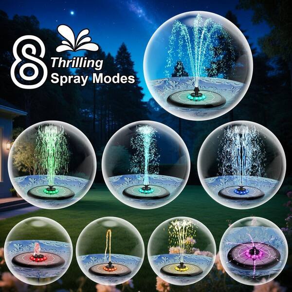 Phewnyzo UFO Style Solar Water Fountain 2025 Upgrade 5W Glass