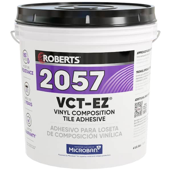 ROBERTS 4 Gal. (16 qt.) 24 Hour Dry Time Vinyl Composition Tile Floor Adhesive in Creamy Tan