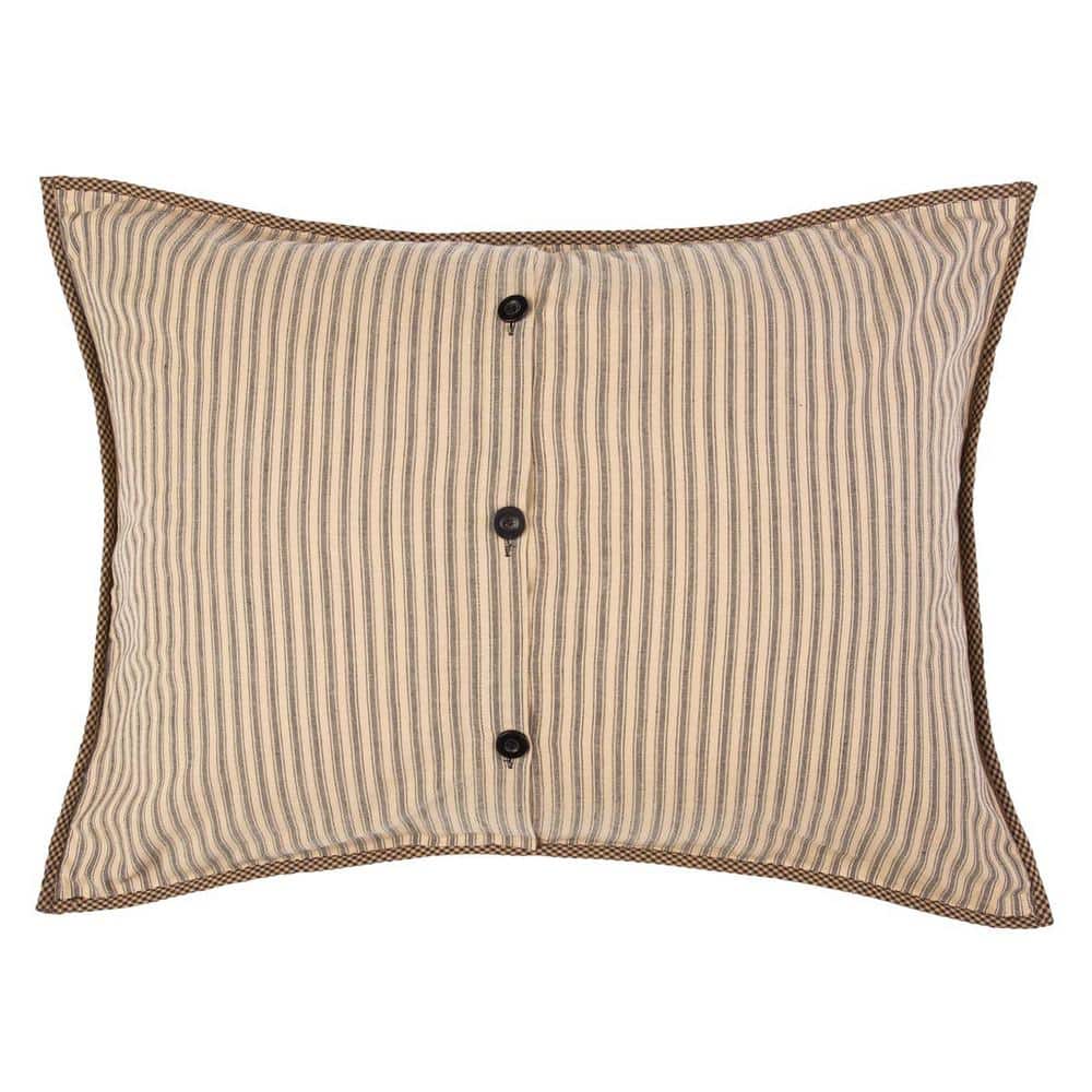 Farmhouse Star Quilted Cotton Standard Sham in Charcoal and Tan
